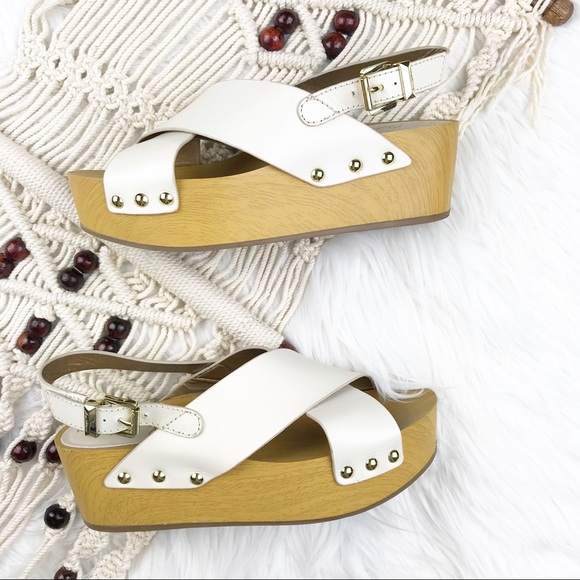 Sam Edelman Shoes - Sam Edelman platform leather sandals white wood